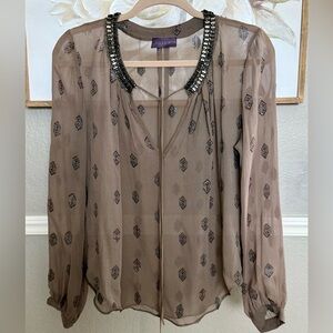 Gorgeous Hale Bob Brown Sheer Women's Top